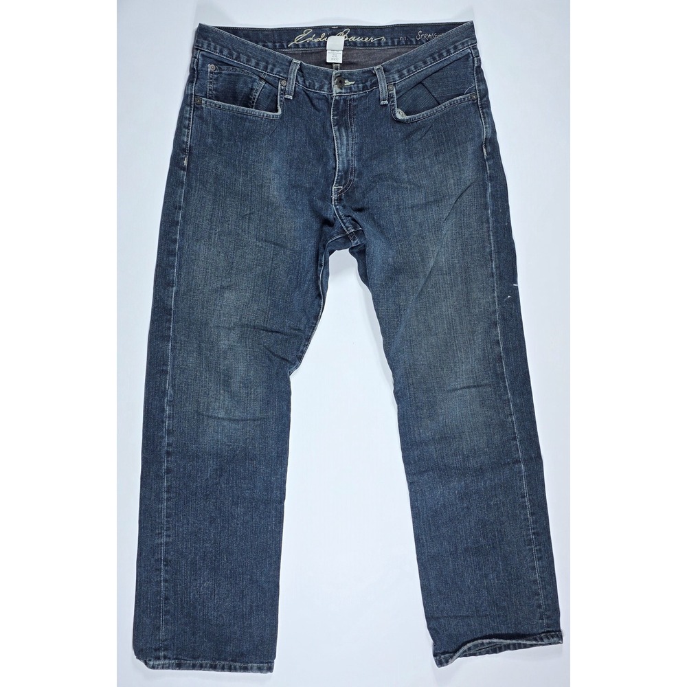 Eddie Bauer Men's Straight Fit Jeans Dark Wash Denim 35x32